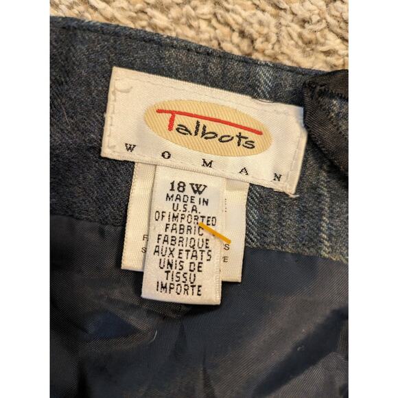 Talbots Wool Skirt Green Blue Plaid Size 18w Midi Length Faux Wrap. - Picture 5 of 6